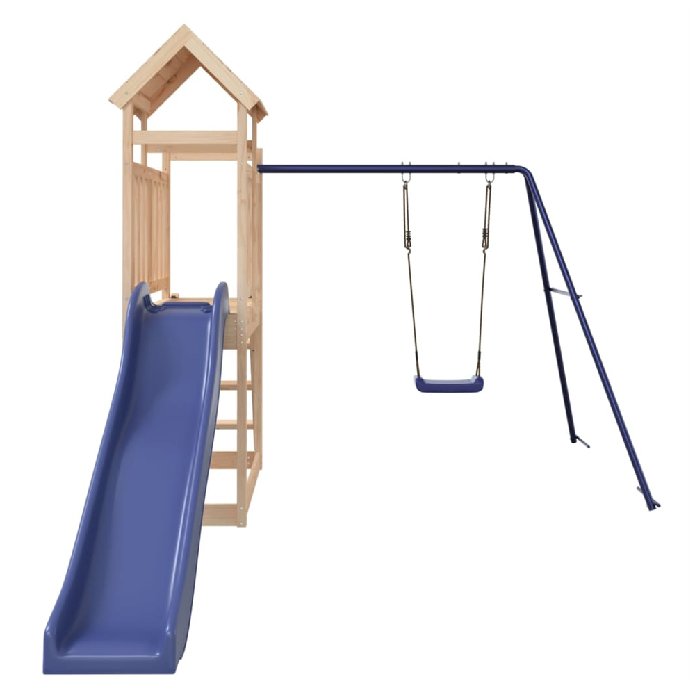 Playhouse with Slide Swing Solid Wood Pine