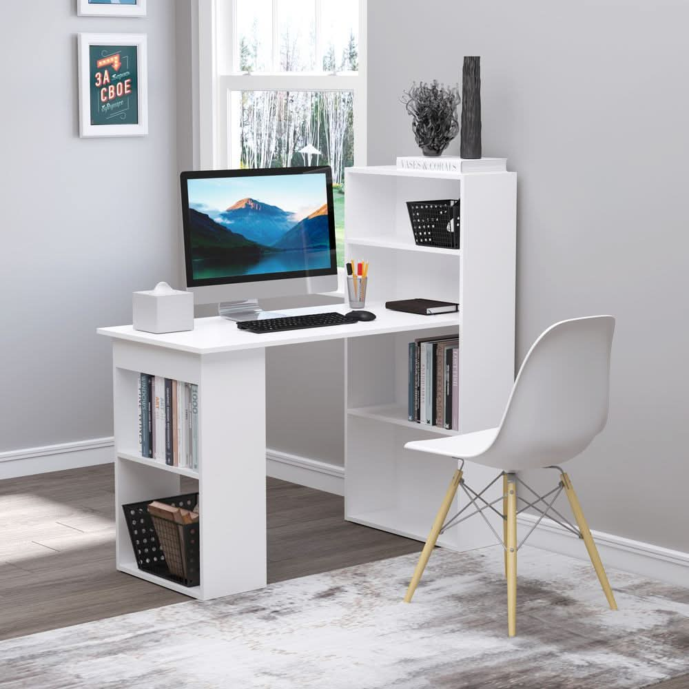 Computer Desk, 120Lx55Dx120H cm-White