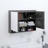 Bathroom Mirror Cabinet 80x15x60 cm MDF Shining Black