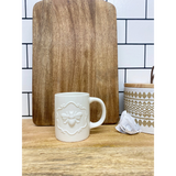 Cream Ceramic Embossed Bee Mug