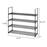 2 Set 4 Tiers Shoe Rack Shoe Tower Shelf Storage Organizer For Bedroom, Entryway, Hallway, and Closet Gray Color