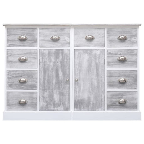 Sideboard with 10 Drawers Grey 113x30x79 cm Wood