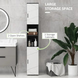 kleankin Tall Bathroom Storage Cabinet, Slim Bathroom Cabinet with Soft Close