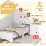 ZONEKIZ Toddler Bed, Kids Bedroom Furniture, Rabbit Design - White