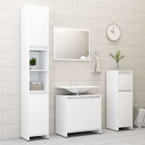 4 Piece Bathroom Furniture Set White Engineered Wood