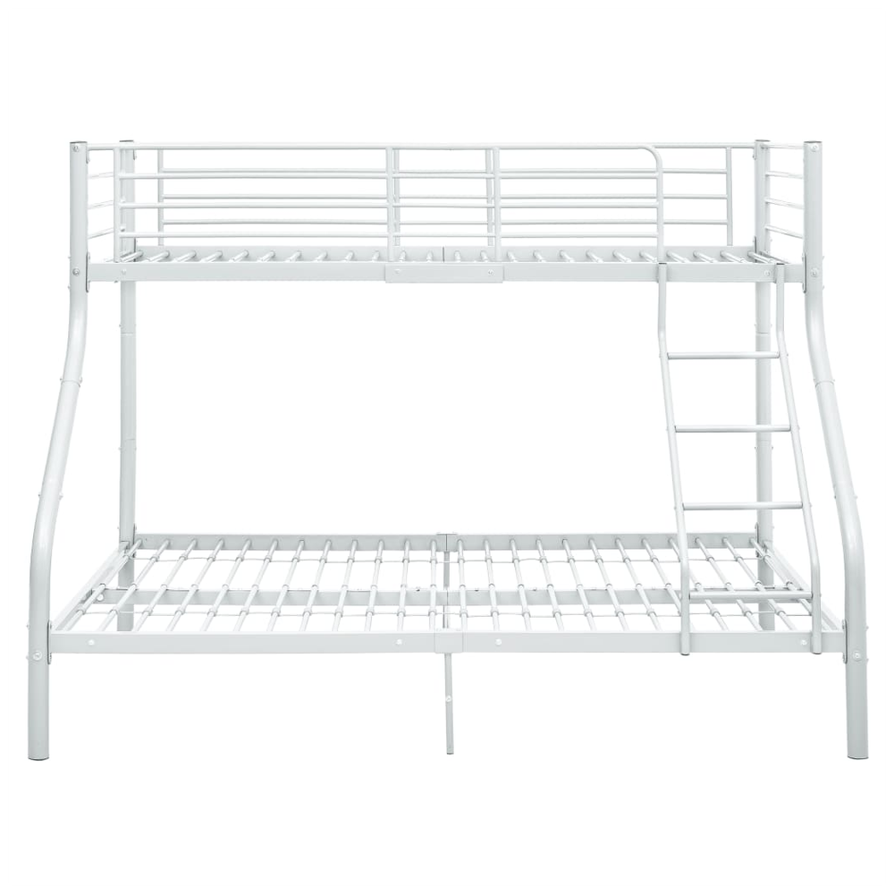 Bunk Bed Frame White Metal 140x200 cm/90x200 cm