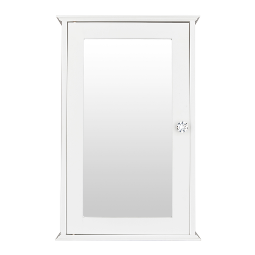 Single Door Mirror Indoor Bathroom Wall Mounted Cabinet Shelf White