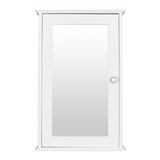 Single Door Mirror Indoor Bathroom Wall Mounted Cabinet Shelf White