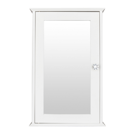 Single Door Mirror Indoor Bathroom Wall Mounted Cabinet Shelf White