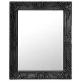 Wall Mirror Baroque Style 40x40 cm White