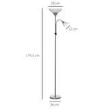 Steel Duo-Head Floor Lamp Silver