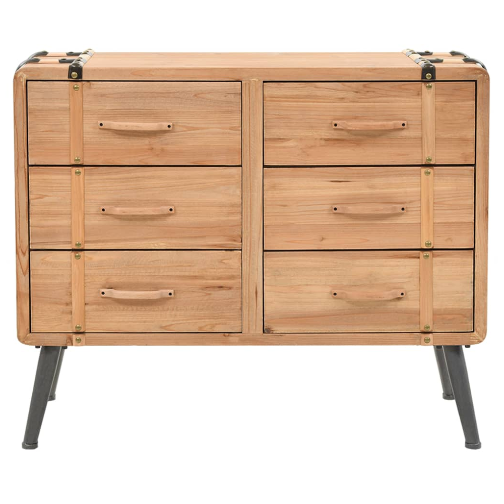 Drawer Cabinet Solid Fir Wood 91x35x73 cm