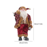 2024 Christmas Santa Claus Toy With Gift Bag Stand Santa Claus Decor Resin Mini Holding Presents Home Navidad Party Ornaments