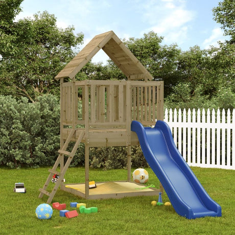 Playhouse with Slide Ladder Solid Wood Pine