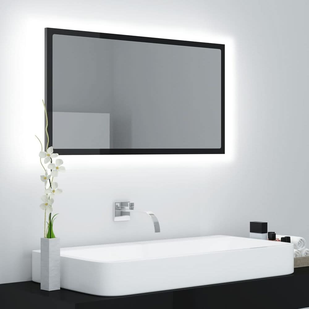 LED Bathroom Mirror White 80x8.5x37 cm Acrylic