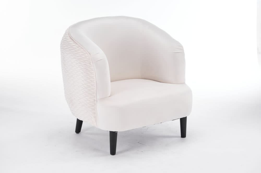 77CM CREAM VELVET ARM CHAIR