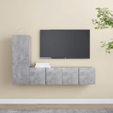 3 Piece TV Cabinet Set Grey Engineered Wood