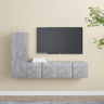 3 Piece TV Cabinet Set Grey Engineered Wood