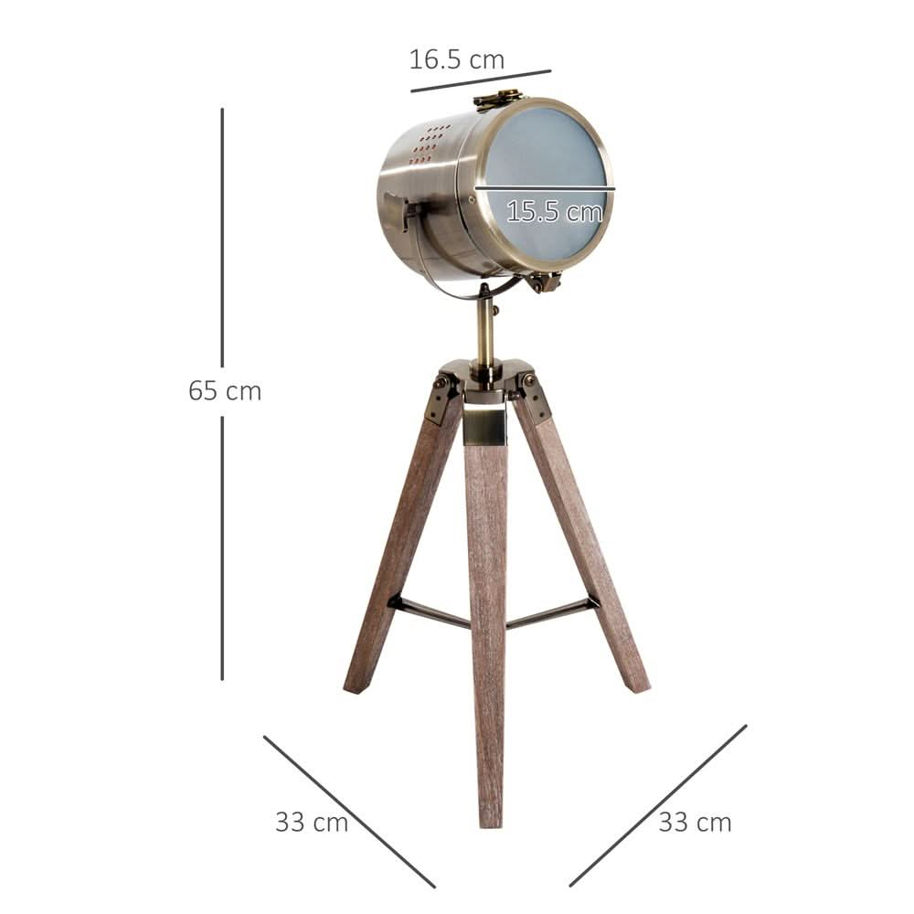 Floor Lamp, 33L-Wood/Bronze Colour