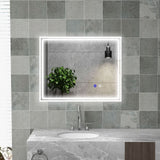 Dimmable Bathroom Mirror with LED Lights, 3 Colours, Defogging Film