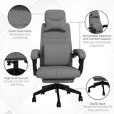 Vinsetto Home Office Chair Reclining Computer Chair w/ Lumbar Support Dark Grey