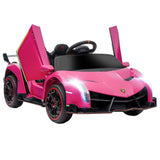 Lamborghini Veneno Licensed Electric Ride-on Car with Remote- Pink