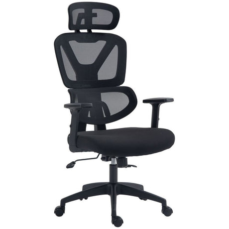 Vinsetto Mesh Office Chair Swivel Desk Chair w/ Adjustable Height Headrest Black