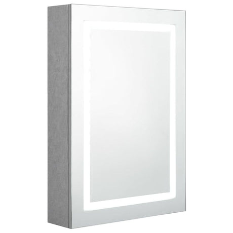 LED Bathroom Mirror Cabinet Concrete Grey 50x13x70 cm