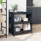 Kitchen Trolley Black 70x30x82 cm Engineered Wood