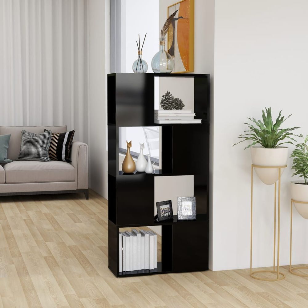 Book Cabinet Room Divider White 60x24x124.5 cm Engineered Wood