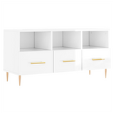 TV Cabinet High Gloss White 102x36x50 cm Engineered Wood