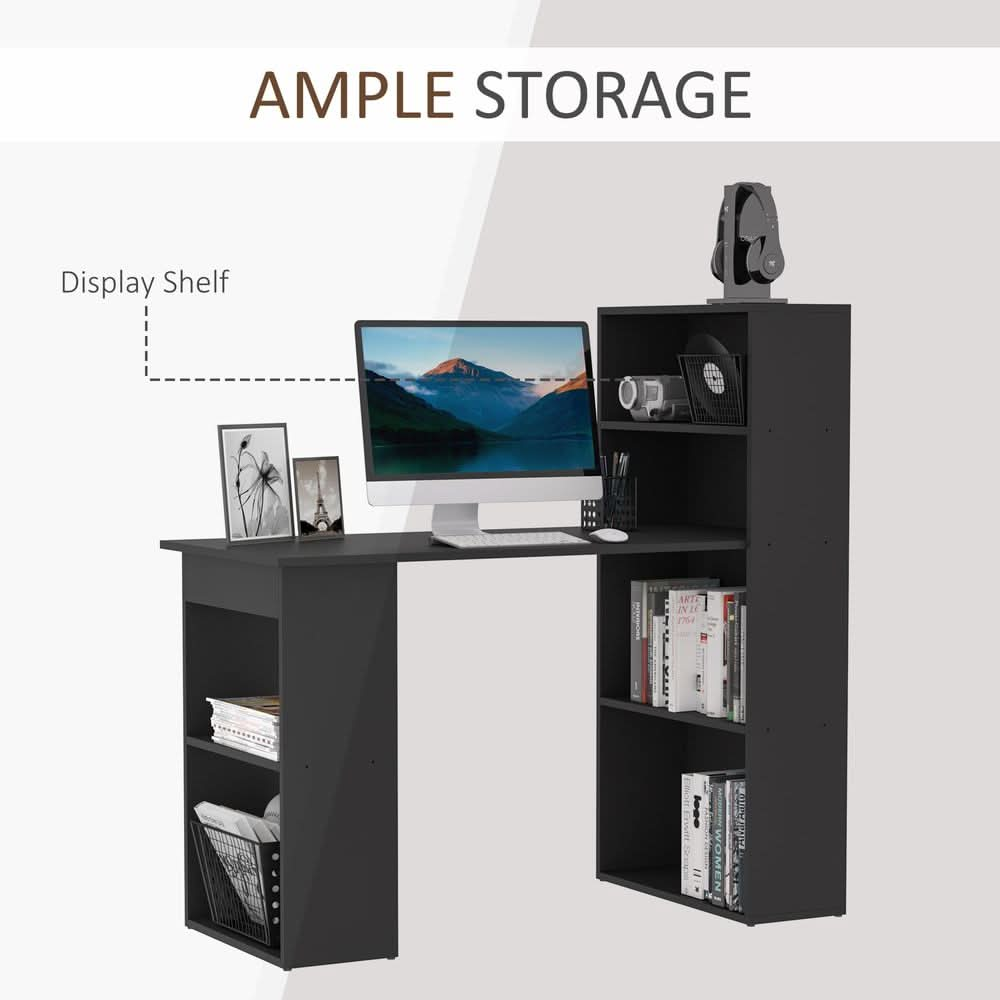 Computer Desk, 120Lx55Dx120H cm-Black