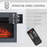 Electric Fireplace Suite Remote Freestanding Fireplace Heater with LED Flame