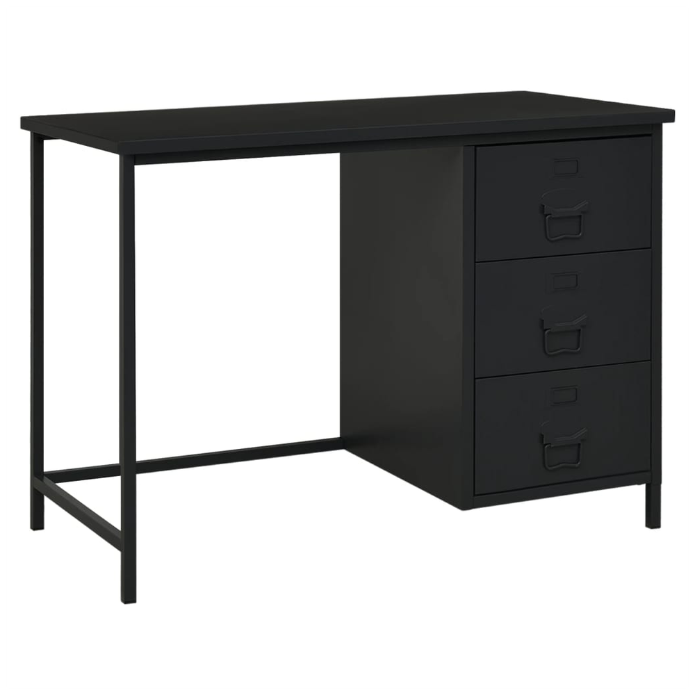 Industrial Desk with Drawers Black 105x52x75 cm Steel