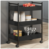 Kitchen Trolley Black 50x30x70 cm Engineered Wood