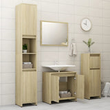 3 Piece Bathroom Furniture Set Sonoma Oak Engineered Wood