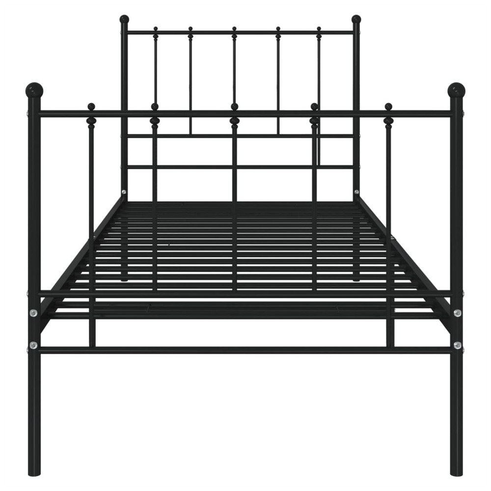 Bed Frame Black Metal 90x200 cm