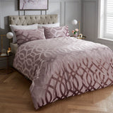 VELVET JACQUARD GEO BLUSH DUVET SET SB