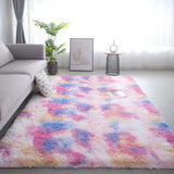 Tie-dye Soft Runner Rugs for Bedroom Living Room Plush Fluffy Mat Shag Furry Area Carpet Anti-Slip for Girls Room Home Decorat