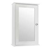 Single Door Mirror Indoor Bathroom Wall Mounted Cabinet Shelf White