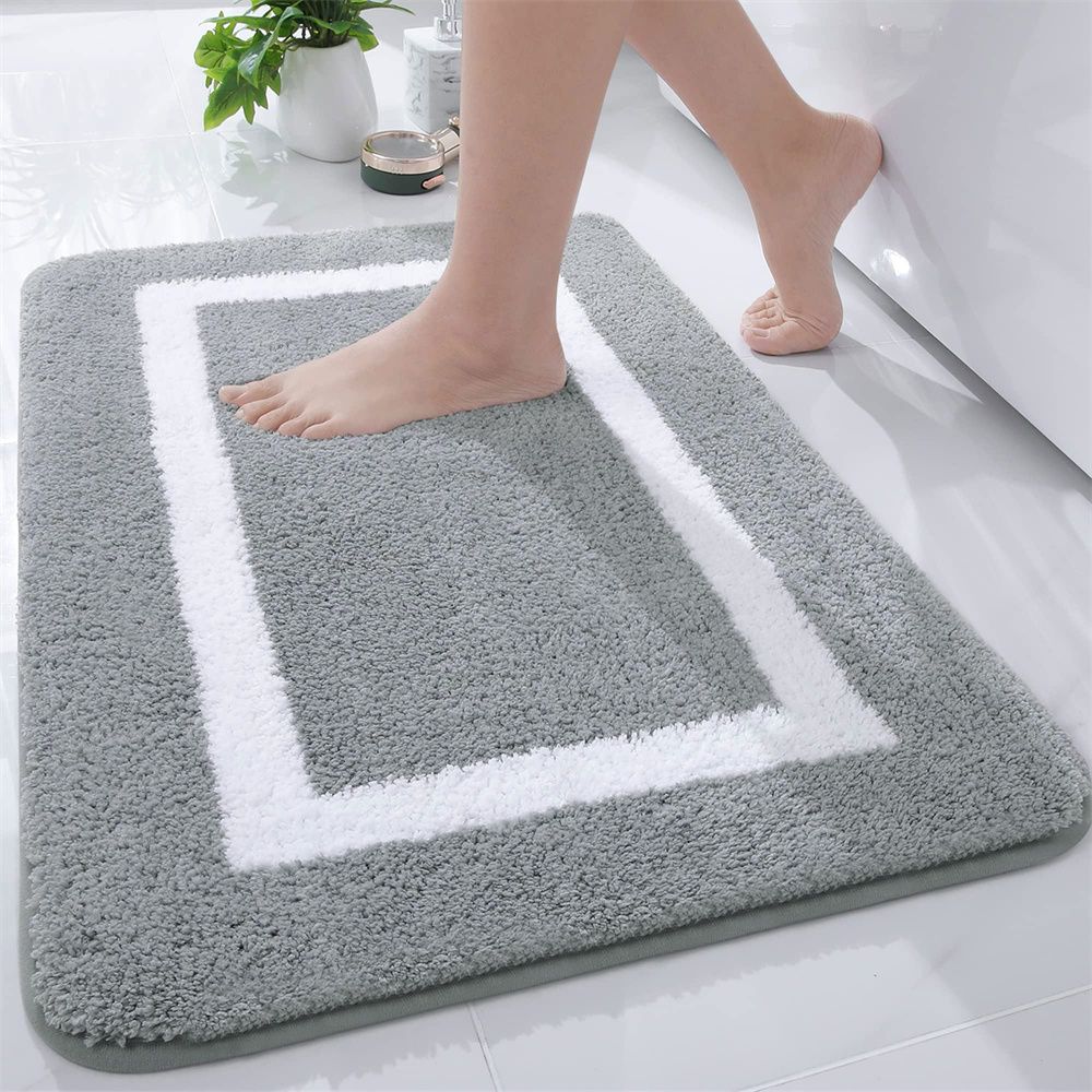 Olanly Large Bathroom Rug 60x150 Mat Shaggy Soft Absorbent Bath Rug Non Slip Machine Washable Bath Mat Bathroom Shower Foot Mats