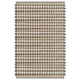 Hand-Woven Jute Bathroom Mat Set Fabric Natural and White