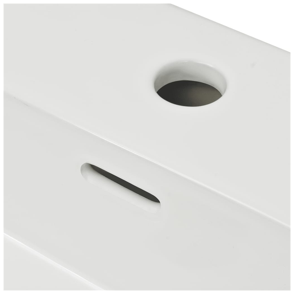 Basin with Faucet Hole Ceramic White 51.5x38.5x15 cm