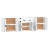 Sideboards 3 pcs White Engineered Wood