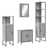 4 Piece Bathroom Furniture Set Grey Sonoma Engineered Wood