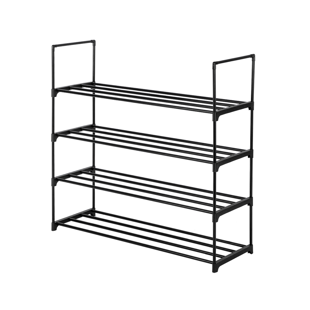 2 Set 4 Tiers Shoe Rack Shoe Tower Shelf Storage Organizer For Bedroom, Entryway, Hallway, and Closet Gray Color