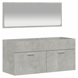 Bathroom Cabinet with Mirror Concrete Grey Engineered Wood