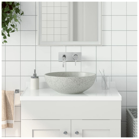 Countertop Basin Grey Round Φ41x14 cm Ceramic