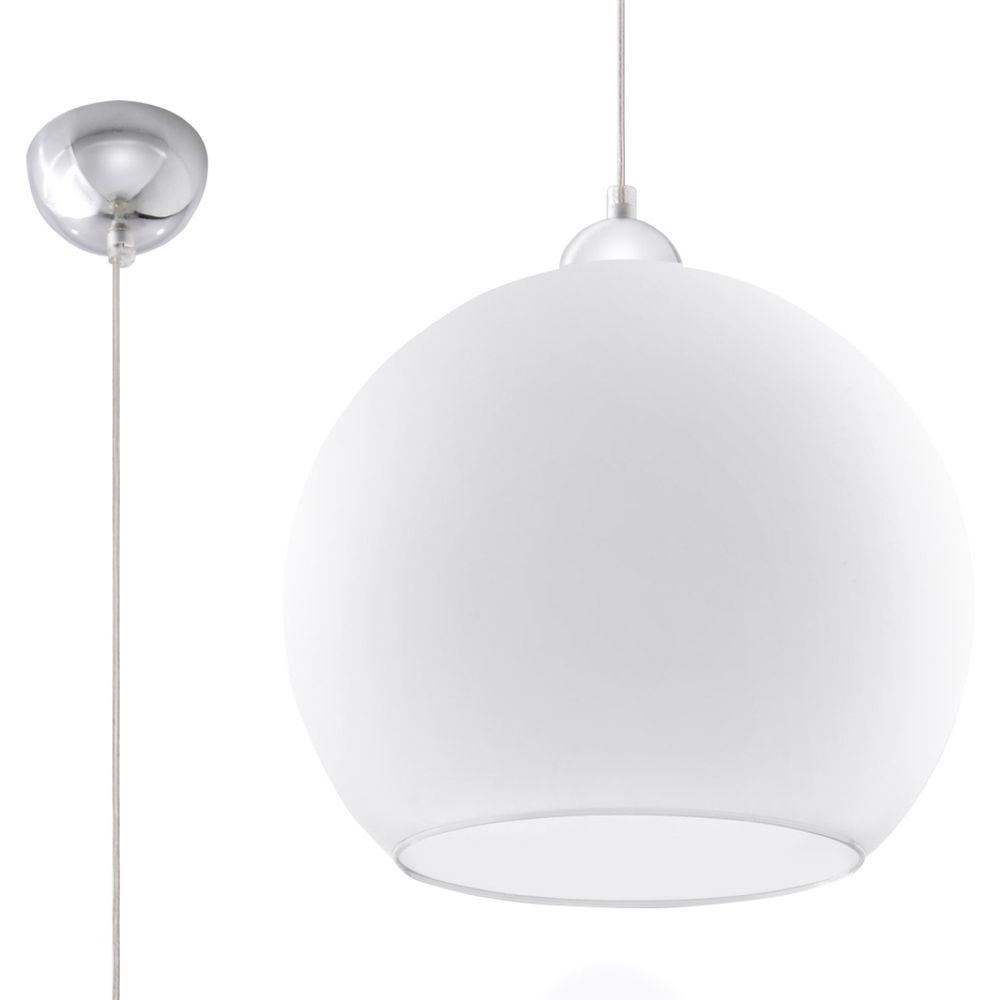 Pendant lamp steel, glass Ball minimalistic Design E27