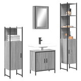 4 Piece Bathroom Furniture Set Grey Sonoma Engineered Wood